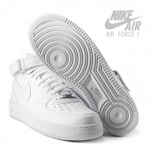 Hvide Nike Air Force 1 Mid