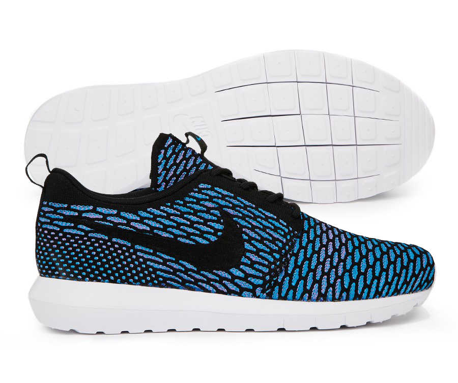 Nike Flyknit Roshe Run - Black/Black/Neo Turqoise