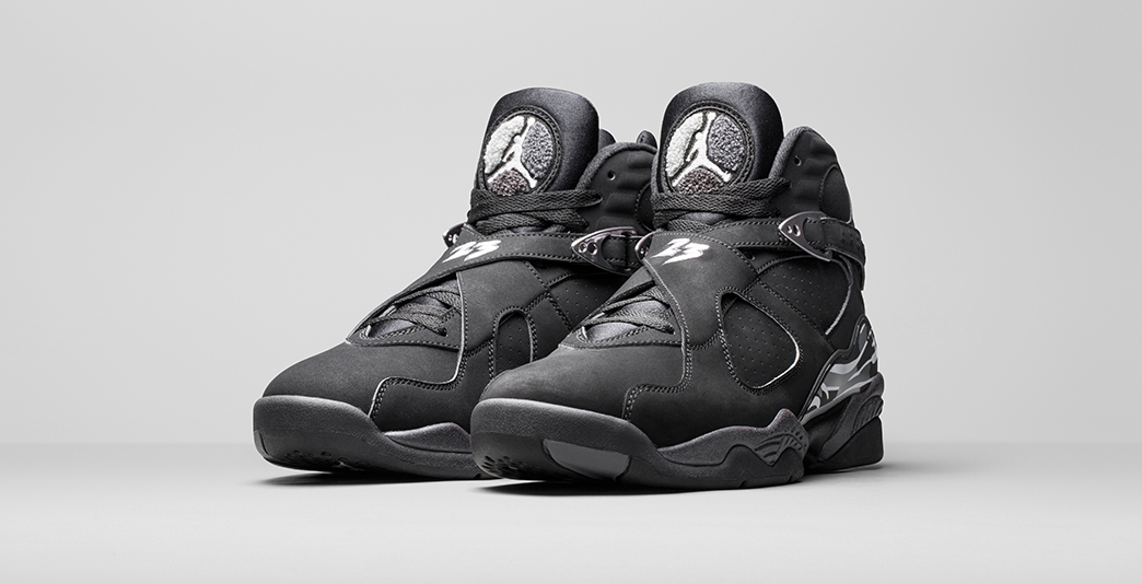 Nike Air Jordan 8 Black and Chrome