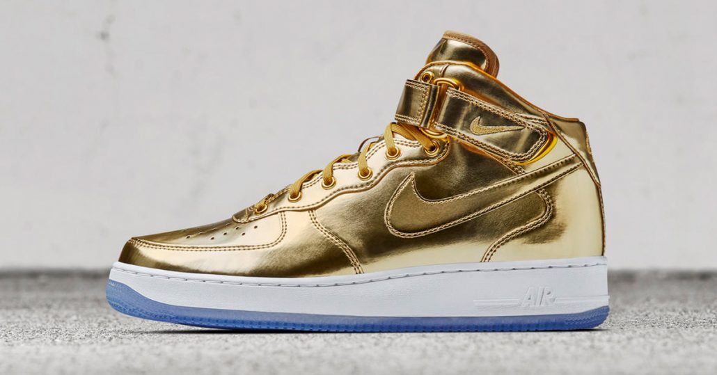 Nike Air Force 1 Mid Metal Gold