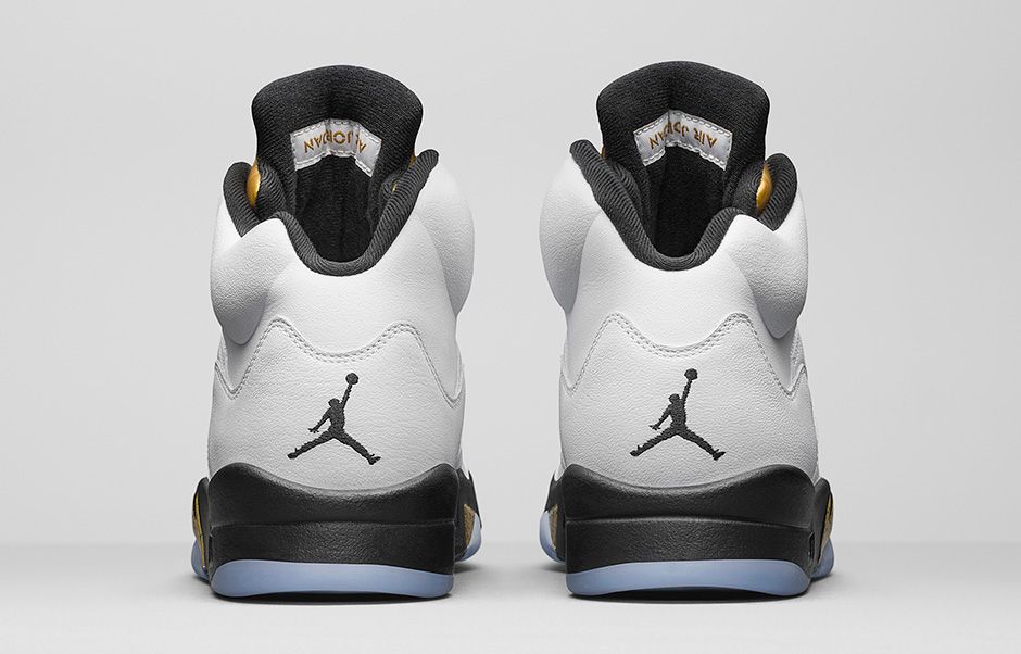 gold and white jordan 5