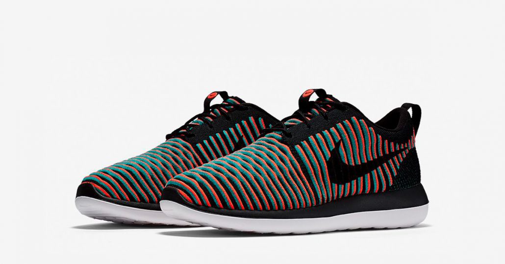 Nike Roshe Two Flyknit Black Bright Crimson