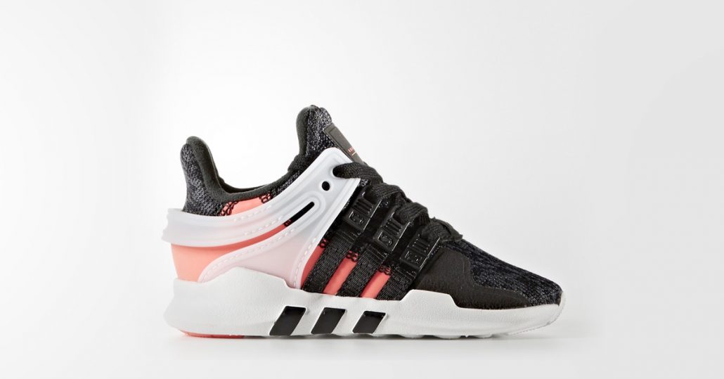 Kids Adidas EQT Support Adv Black Turbo Red