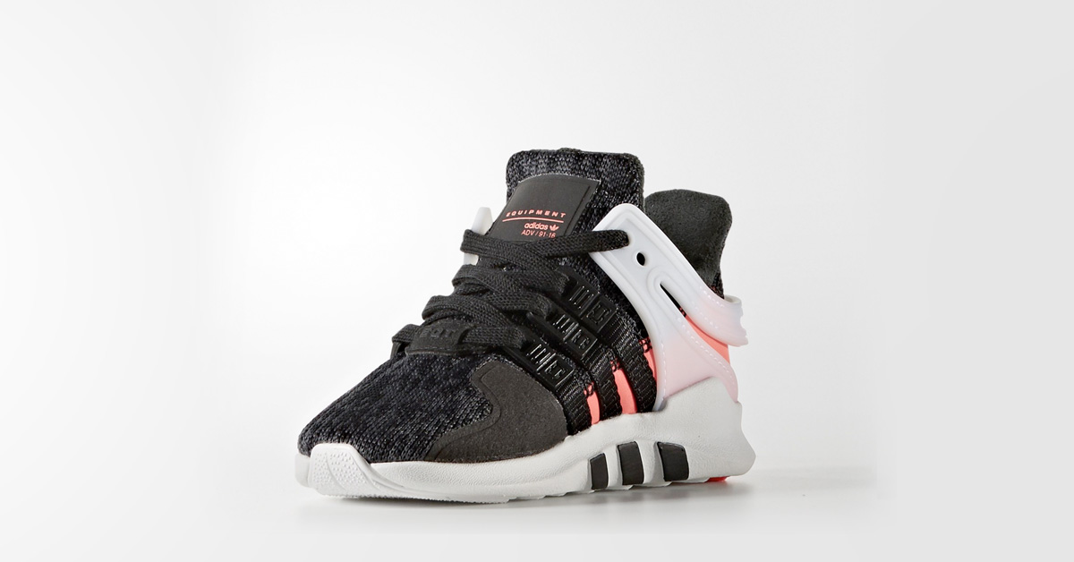 Kids Adidas EQT Support Adv Black Turbo Red