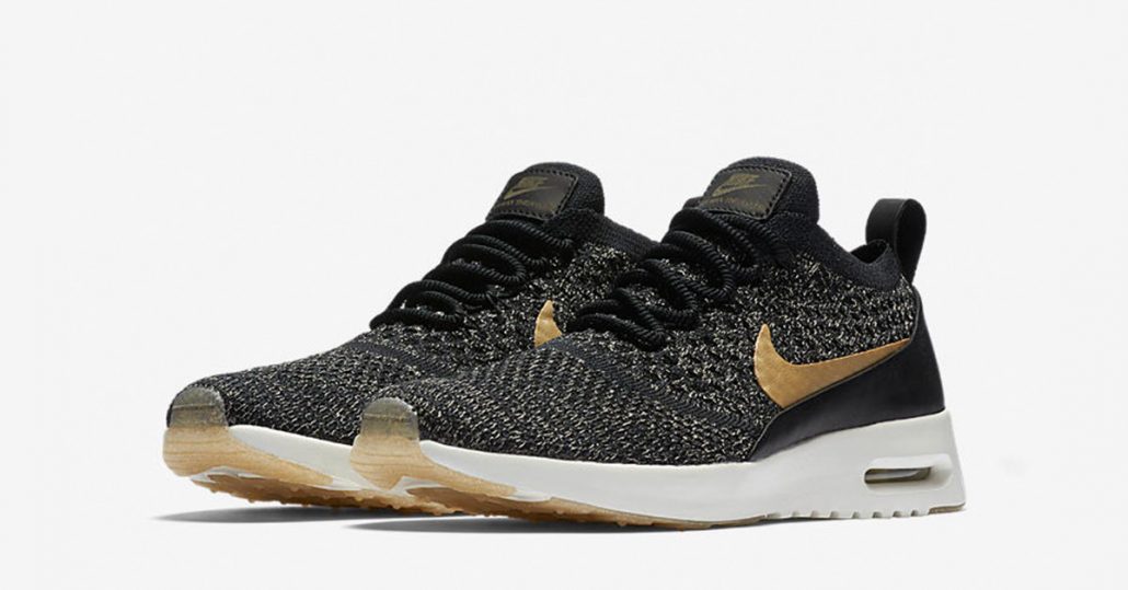 Nike Air Max Thea Ultra Flyknit Black Metallic Gold