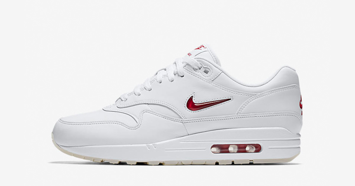 Nike Air Max 1 Jewel Swoosh White University Red