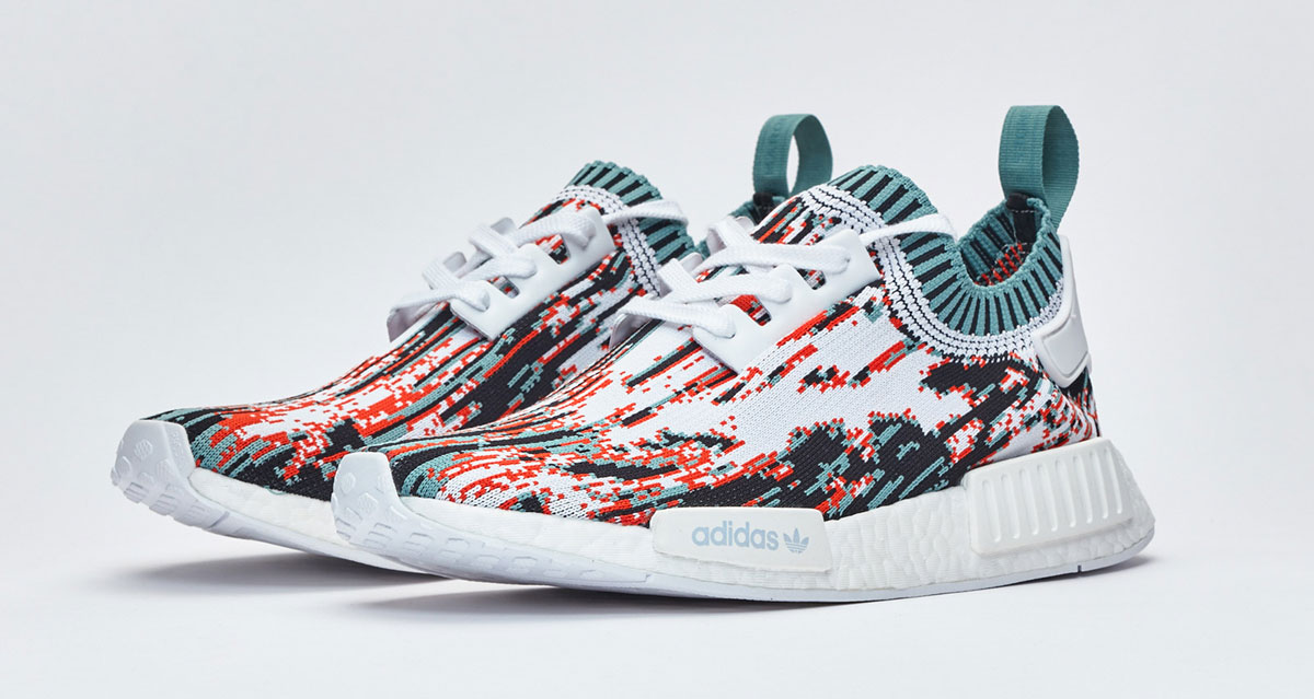 Sneakersnstuff x Adidas NMD R1 PK Datamosh Pack Red Aqua