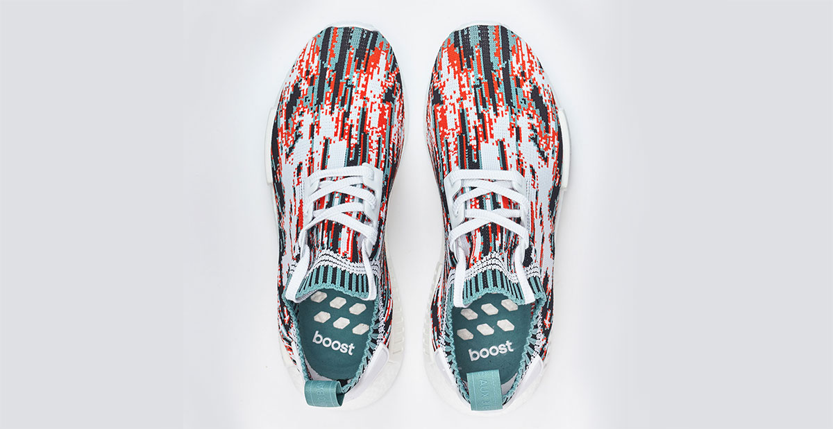 Sneakersnstuff x Adidas NMD R1 PK Datamosh Pack Red Aqua