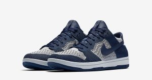 Nike Dunk Low Flyknit College Navy Wolf Grey