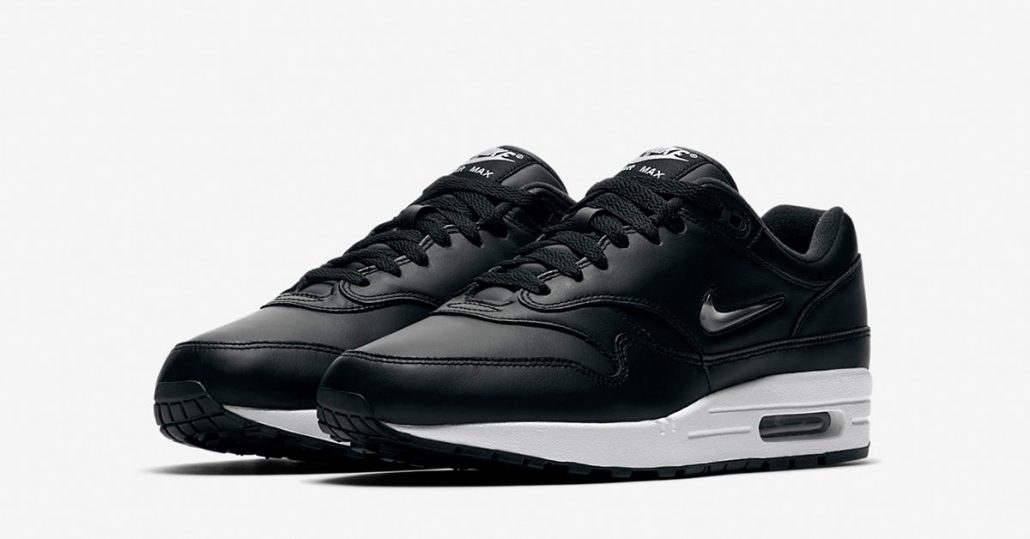 Nike Air Max 1 Premium Jewel Swoosh Black Pure Platinum