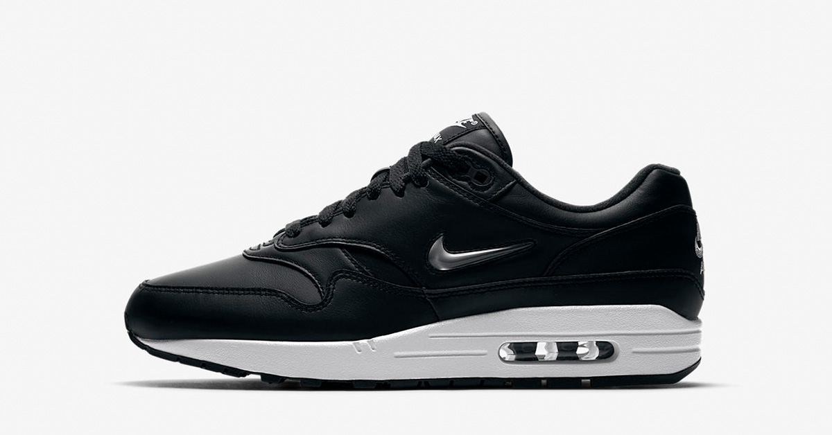 Nike Air Max 1 Premium Jewel Swoosh Black Pure Platinum