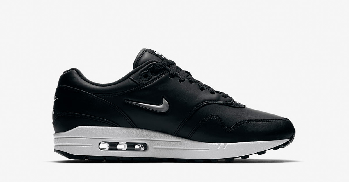 Nike Air Max 1 Premium Jewel Swoosh Black Pure Platinum