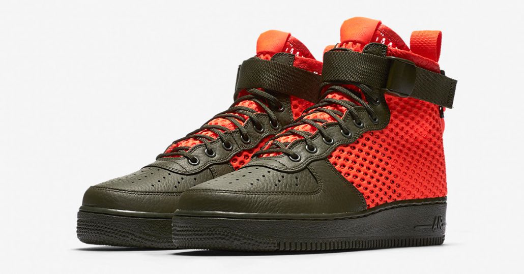 Nike Special Field Air Force 1 Mid Cargo Khaki Total Crimson