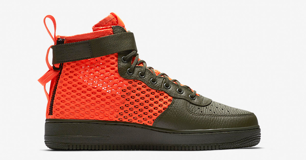 Nike Special Field Air Force 1 Mid Cargo Khaki Total Crimson