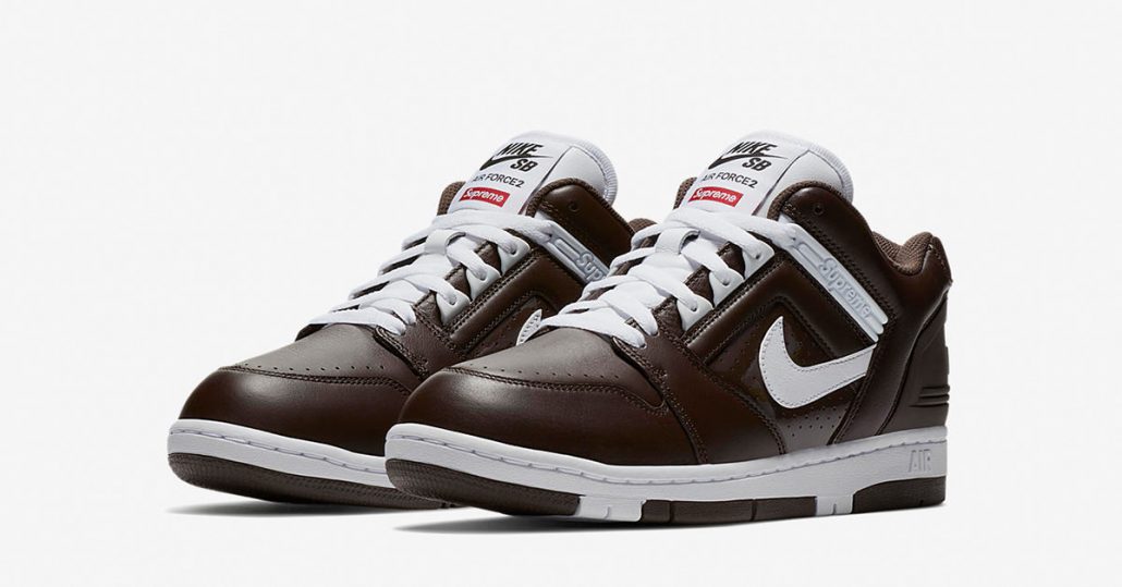 Supreme x Nike SB Air Force 2 Low Baroque Brown