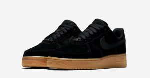 Womens Nike Air Force 1 Low Suede Black Gum AA0287-002