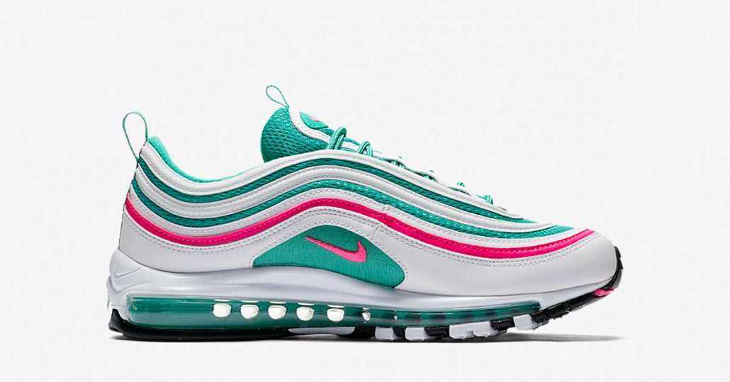 nike air max 97 pink white yellow green