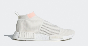 Womens Adidas NMD CS1 Primeknit White Clear Orange AQ1136