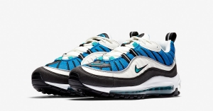 Womens Nike Air Max 98 Radiant Emerald Blue Nebula AH6799-106