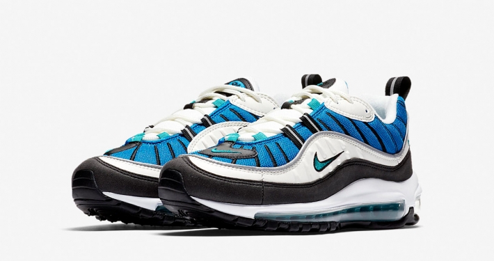 Womens Nike Air Max 98 Radiant Emerald Blue Nebula AH6799-106