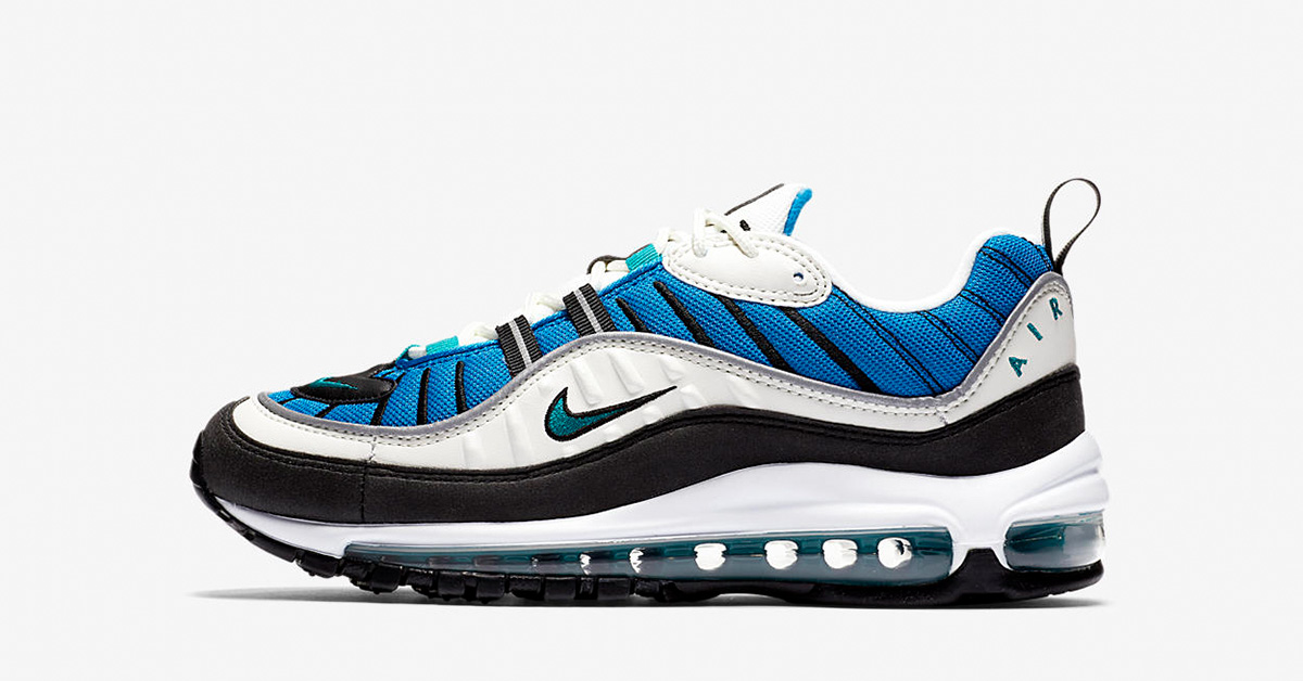 Womens Nike Air Max 98 Radiant Emerald Blue Nebula AH6799-106