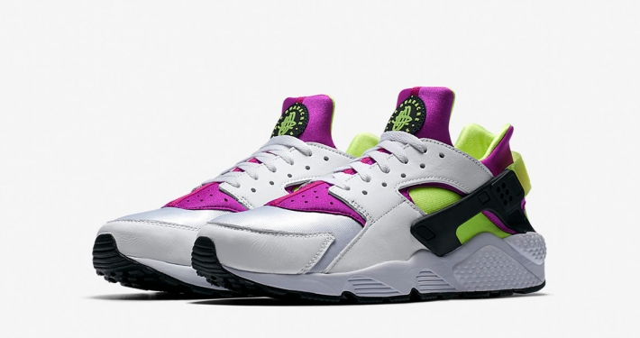 Nike Air Huarache Run White Neon Yellow Magenta AH8049-101