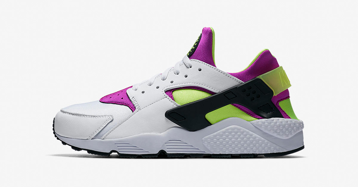 Nike Air Huarache Run White Neon Yellow Magenta AH8049-101