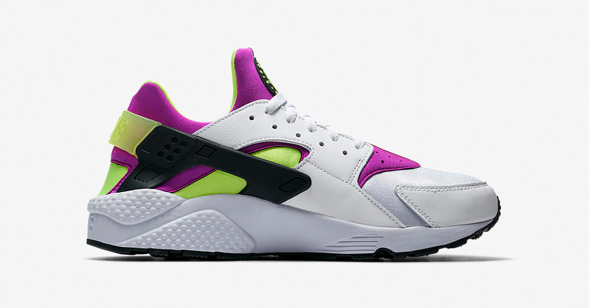 Nike Air Huarache Run White Neon Yellow Magenta AH8049-101