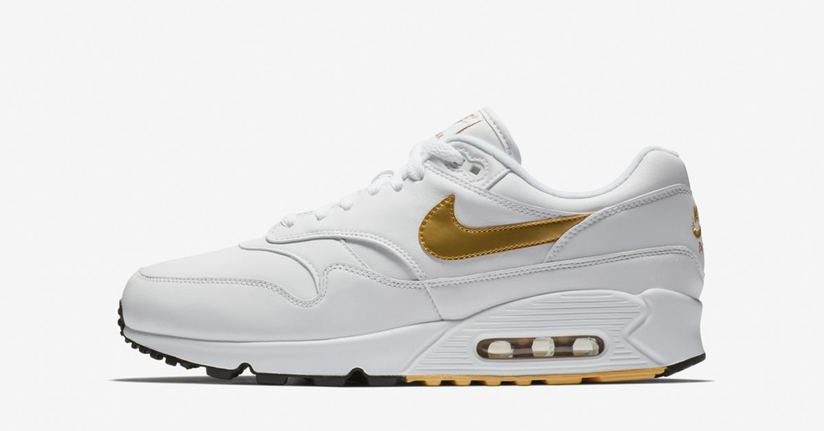 Nike Air Max 90/1 White Metallic Gold AJ7695-102