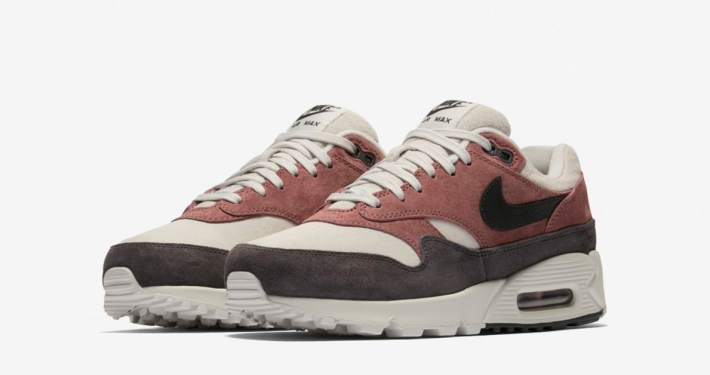 Womens Nike Air Max 90-1 Red Sepia Oil Grey