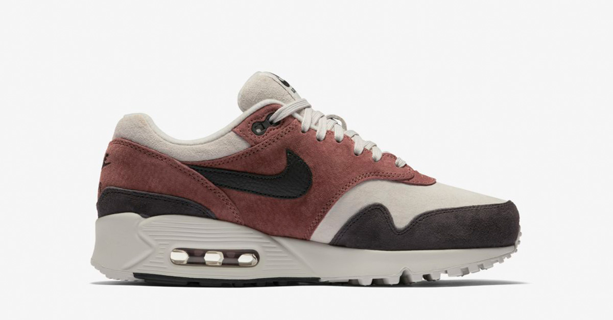 Womens Nike Air Max 90/1 Red Sepia Oil Grey