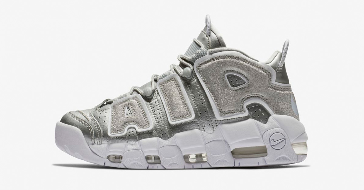 Nike Air More Uptempo Metallic Silver til kvinder