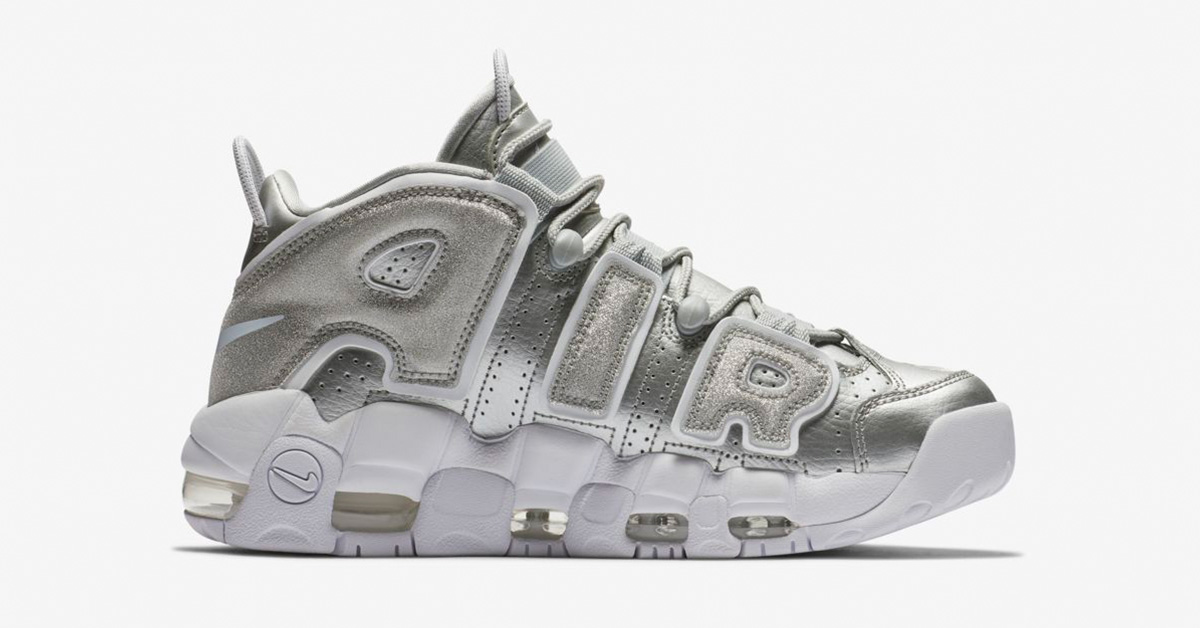 Nike Air More Uptempo Metallic Silver til kvinder