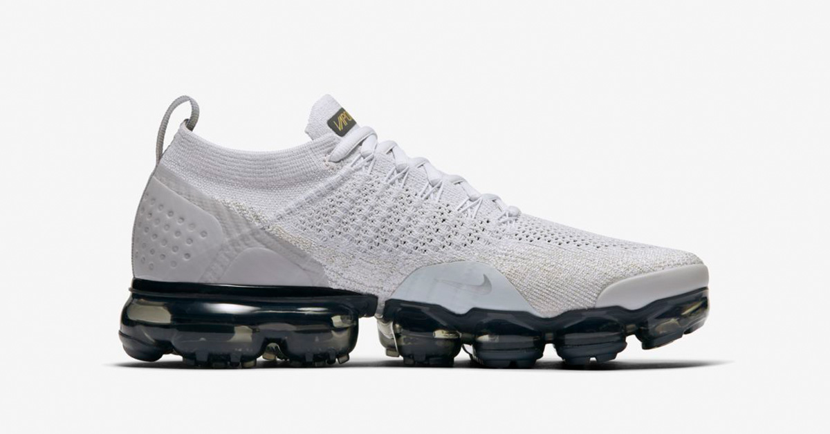 Nike Air Vapormax Flyknit 2 til kvinder Hvid Sort Guld