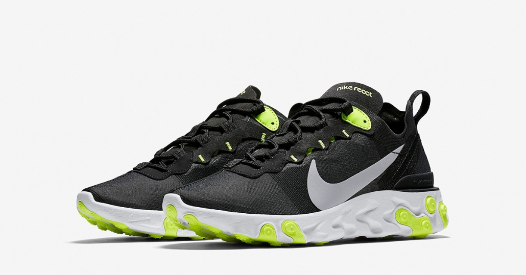 Nike React Element 55 Sort Volt til kvinder BQ2728-001