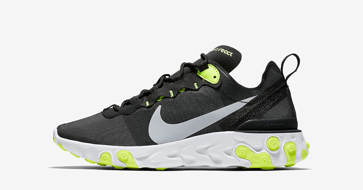 Nike React Element 55 Sort Volt til kvinder BQ2728-001