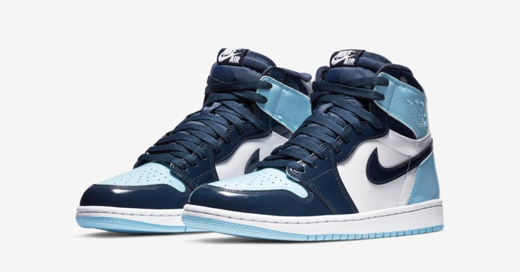 Nike Air Jordan 1 High Lyseblå til Kvinder 0