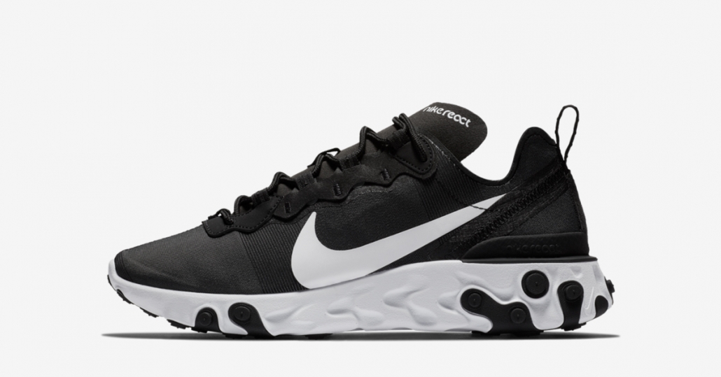 Nike React Element 55 Sort Hvid til kvinder BQ2728-600