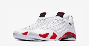 Nike Air Jordan 14 Hvid Rød 487471-100