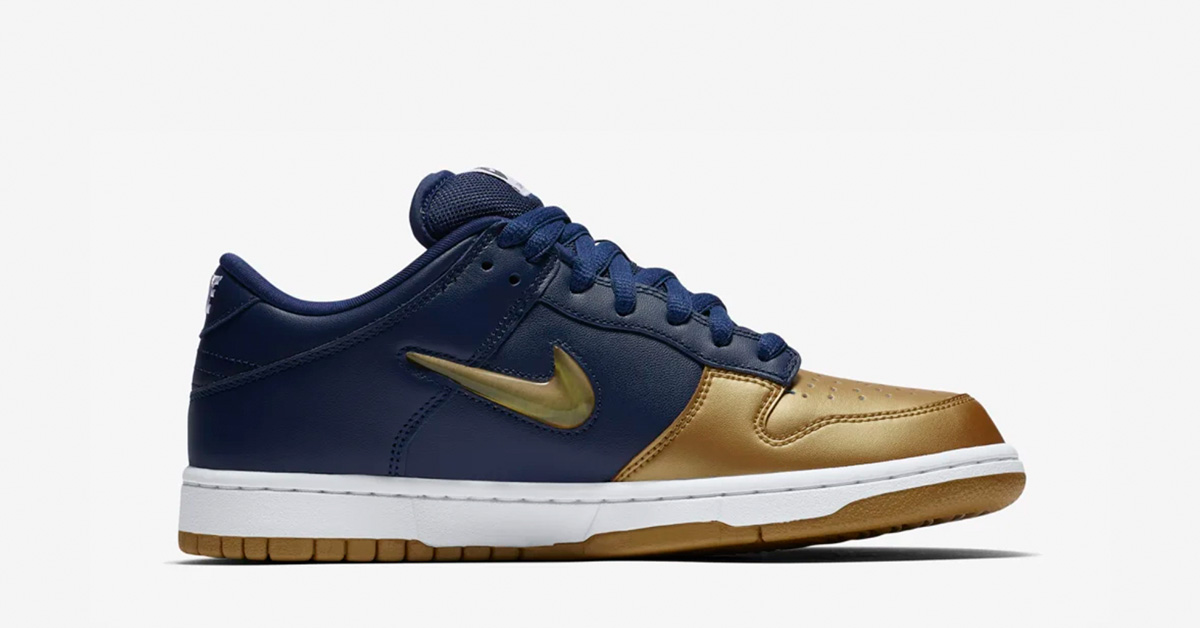 Supreme x Nike SB Dunk Low Blå Guld