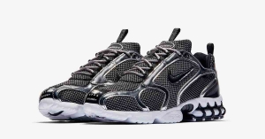 Stüssy x Nike Air Zoom Spiridon Caged Sort Sølv CQ5486-200