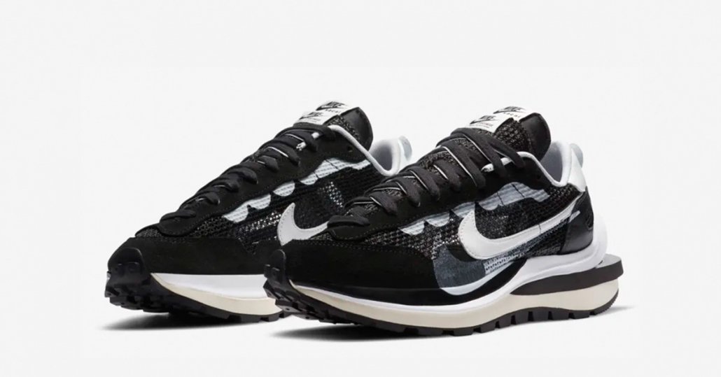 Sacai x Nike VaporWaffle Sort Hvid