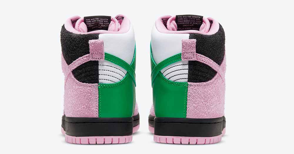 Nike SB Dunk High Invert Celtics CU7349-001 —Black-Pink Rise-Lucky Green