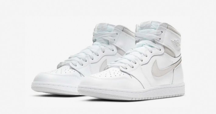 Nike Air Jordan 1 High Hvid Grå