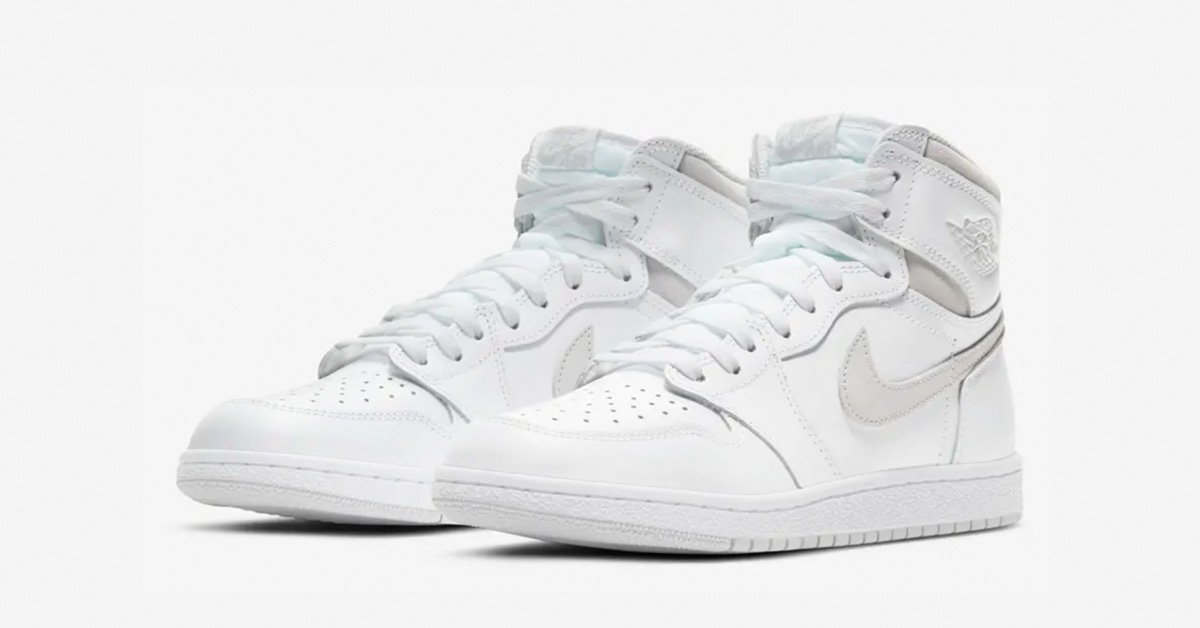 Nike Air Jordan 1 High Hvid Grå