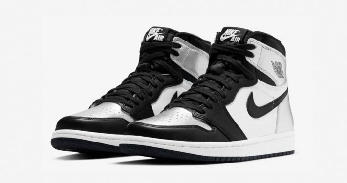 Nike Air Jordan 1 High Silver Toe til Kvinder