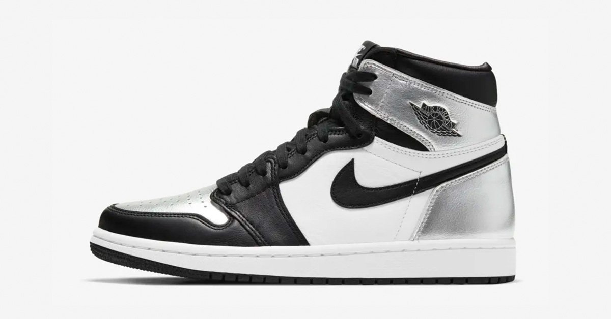 Nike Air Jordan 1 High Silver Toe til Kvinder