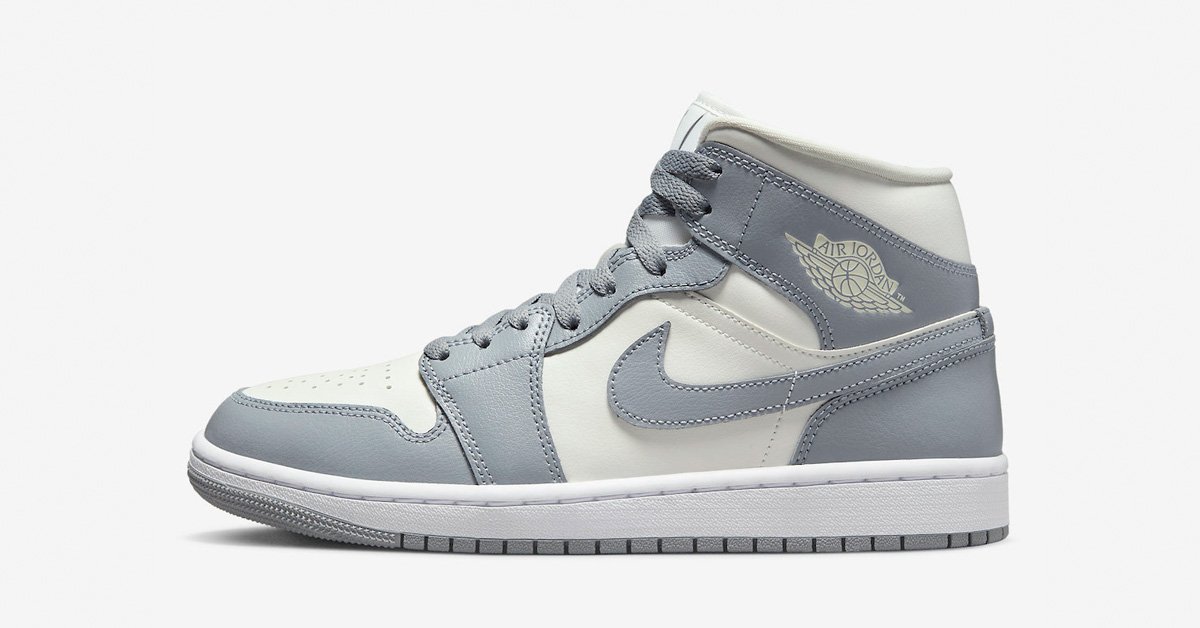 Nike Air Jordan 1 Mid Grå Hvid BQ6472-115