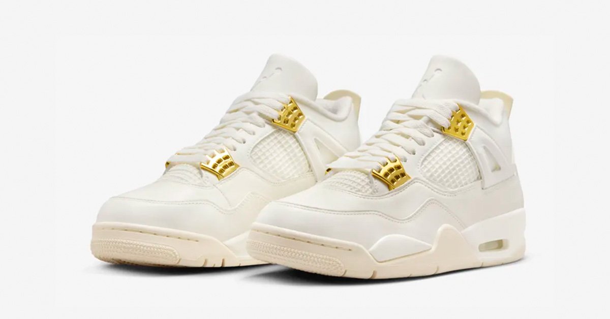 hvid og guld Nike Air Jordan 4 AQ9129-170