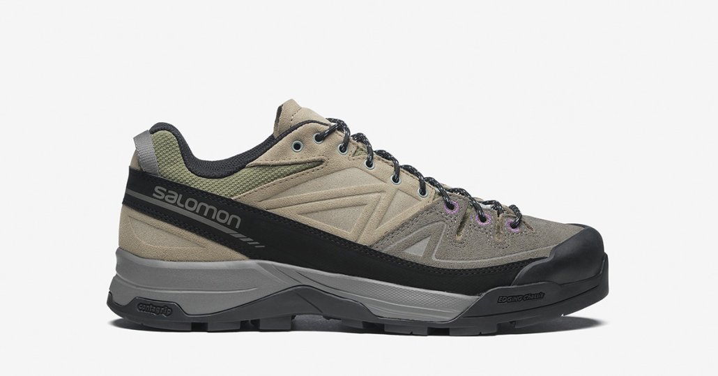 The Broken Arm x Salomon X-ALP Leather L47431300 i pewter/vintage khaki/black farvekombination.